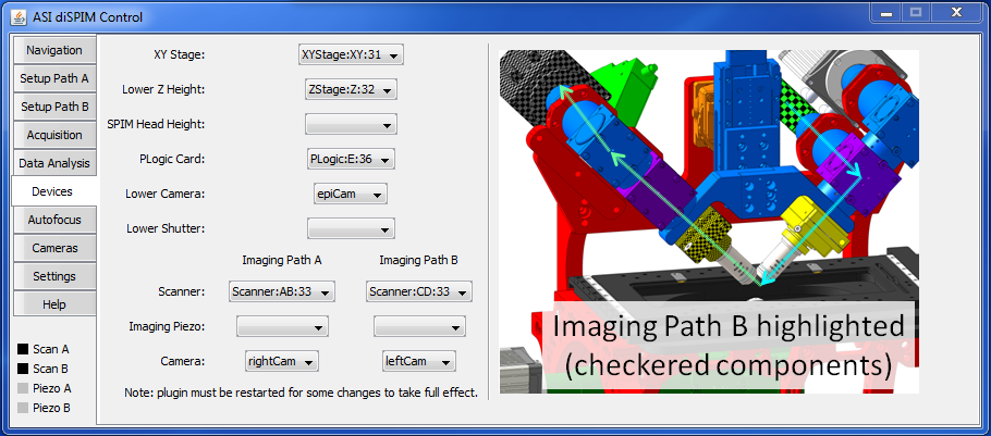  diSPIM plugin Devices tab